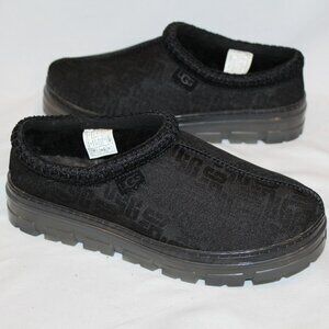 UGG Black Logo Slip-On Shearling-Lined Slippers